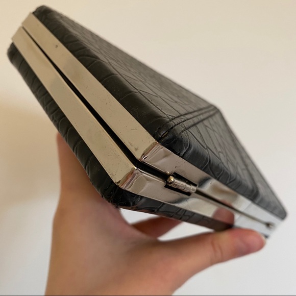Faceted Vegan Leather Clutch - Picture 4 of 5